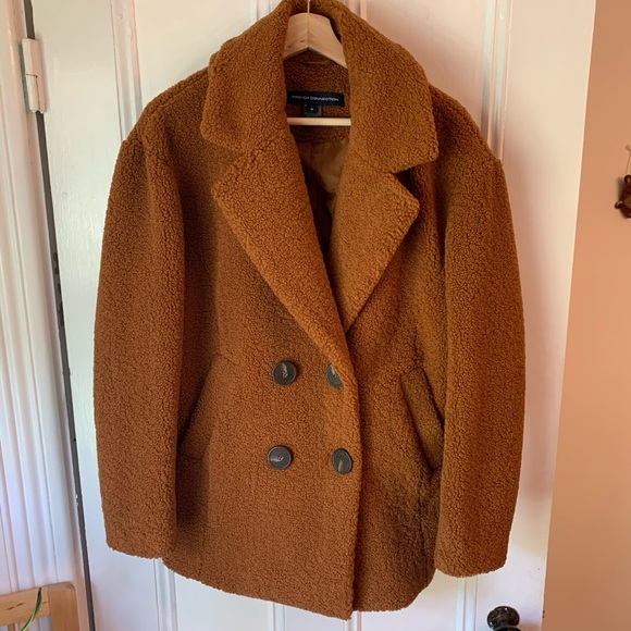 french connection short teddy faux fur jacket